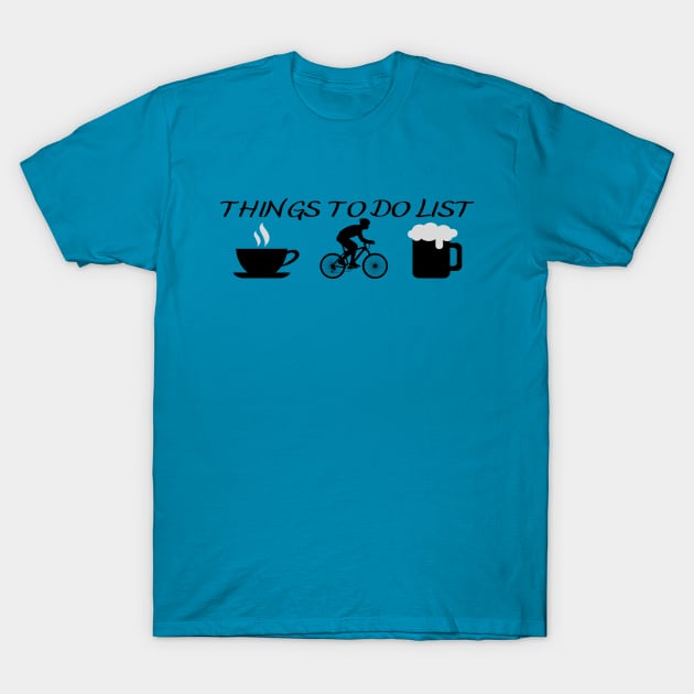 Things To Do List - Bicyclist T-Shirt by Owl Canvas